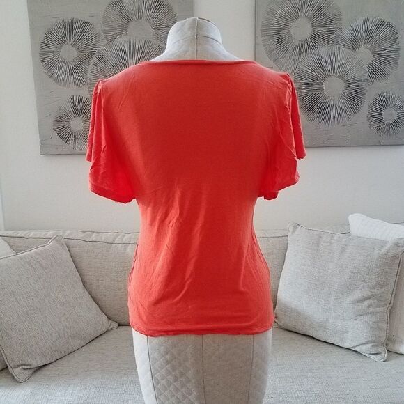 Halogen Slit Sleeve Tee sz Small in Orange - Picture 5 of 7